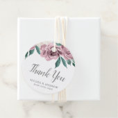 Mauve Watercolor Rose Blumenhochzeit Geschenkanhänger (Beispiel)