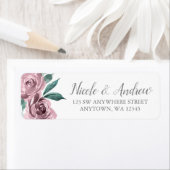 Mauve Watercolor Rose Rücksendeadresse (Insitu)