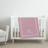 Mauve Wavy Border Mit Monogramm Sherpadecke