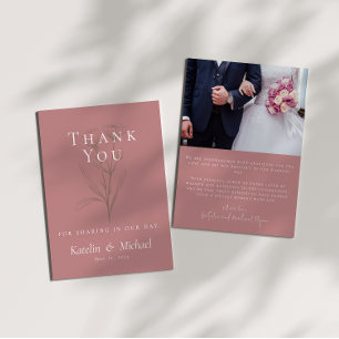 Mauve Wedding Foto Vielen Dank Dankeskarte