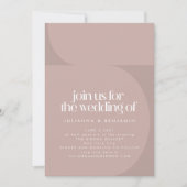 Mauve Wedding - Moderne Minimalistische Farbblockh Einladung (Vorderseite)