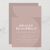 Mauve Wedding - Moderne Minimalistische Farbblockh Einladung (Vorne/Hinten)