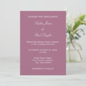 Mauve Wedding QR Code UAWG Einladung (Stehend Vorderseite)