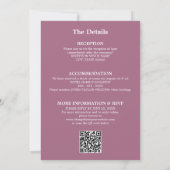 Mauve Wedding QR Code UAWG Einladung (Rückseite)