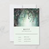 Mauve Wedding RSVP (Bezauberter Wald Gold Vines) Karte (Vorderseite)