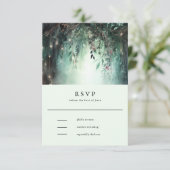 Mauve Wedding RSVP (Bezauberter Wald Gold Vines) Karte (Stehend Vorderseite)