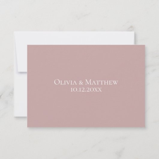Mauve Wedding RSVP Card (Rückseite)