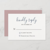 Mauve Wedding RSVP Card (Vorne/Hinten)