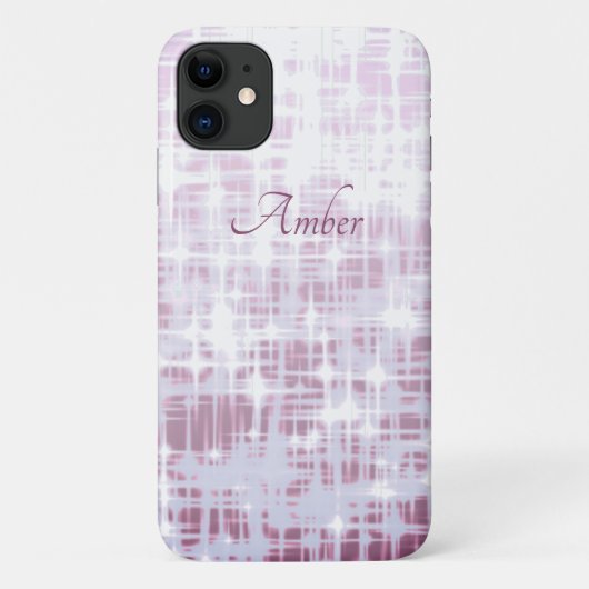 Mauve White Gradient Glow Glitzern Personalisiert Case-Mate iPhone Hülle (Rückseite)