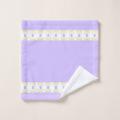 Mauve White und Lime Green Badhandtuch Set (Waschlappen)