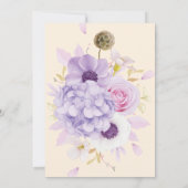 Mauve Wild & Onederful Wildblume 1. Geburtstag Einladung (Rückseite)