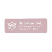 Mauve Winter Snowflake Holiday Rücksendeadresse (Vorne)