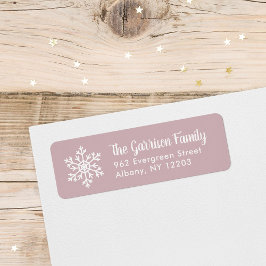 Mauve Winter Snowflake Holiday Rücksendeadresse