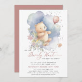 Mauve wir können frühzeitig auf die Kinderdusche w Einladung (Vorne/Hinten)