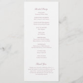 Mauve Wreath Monogram Elegant Wedding Programm (Rückseite)