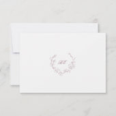 Mauve Wreath Monogram Elegant Wedding RSVP Karte (Rückseite)