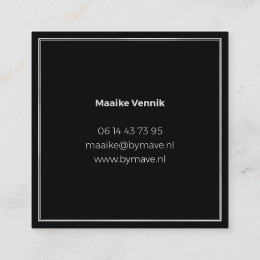 Mave Gray Ombre Business Card 1c Quadratische Visitenkarte (Rückseite)