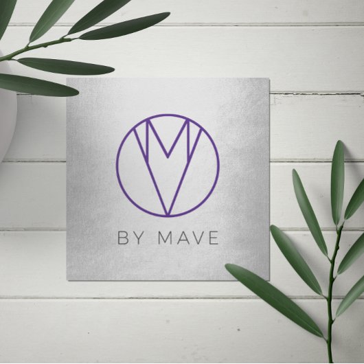 Mave Gray Ombre Business Card 1c Quadratische Visitenkarte