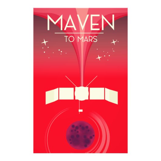 MAVEN - in die Mars. Fotodruck (Vorne)