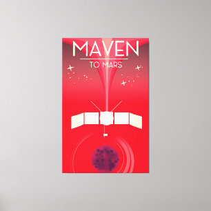 MAVEN - Weltraumkunst zum Mars. Leinwanddruck