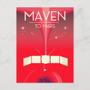 MAVEN - Weltraumkunst zum Mars. Postkarte