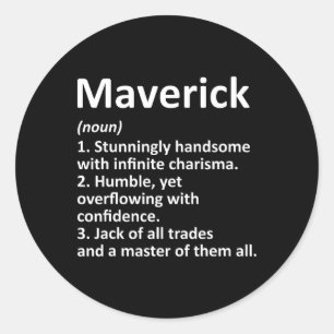 Maverick Definition Personalisierter Name Lustiges Runder Aufkleber