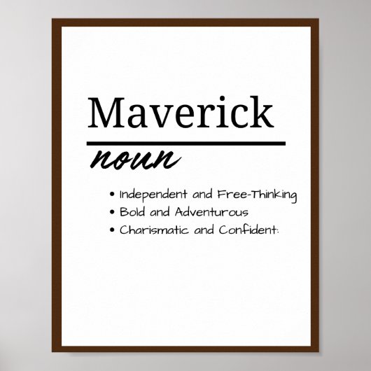 Maverick, personalisierte Name für Jungen Poster (Vorne)