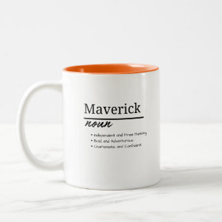 Maverick, personalisierte Name für Jungen Zweifarbige Tasse