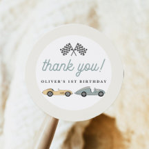 MAVERICK Vintage Retro-Rennwagen-Geburtstags-Danke