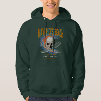 Mavericks Beach California Surfer Skull und Cross Hoodie