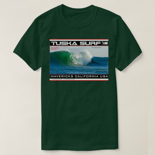 Mavericks Breaking Wave Surf von Tuska surfen T-Shirt (Design vorne)