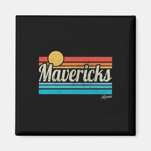 Mavericks California Retro Sunset Surf Trip I Love Magnet (Vorne)