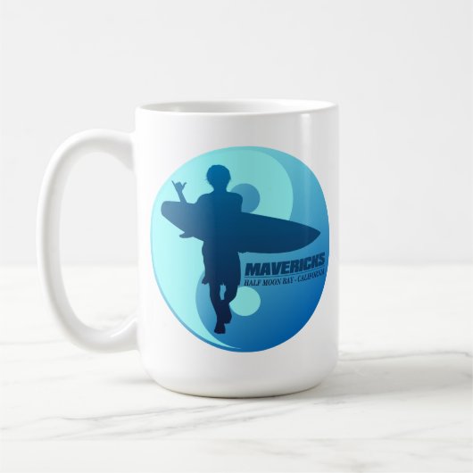 Mavericks -Half Moon Bay (blau) Kaffeetasse (Links)