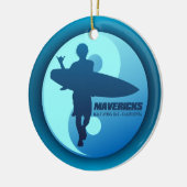 Mavericks -Half Moon Bay (blau) Keramik Ornament (Links)
