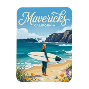 Mavericks, Half Moon Bay Kalifornien Magnet