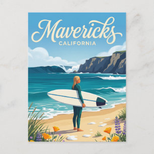 Mavericks, Half Moon Bay Kalifornien Postkarte