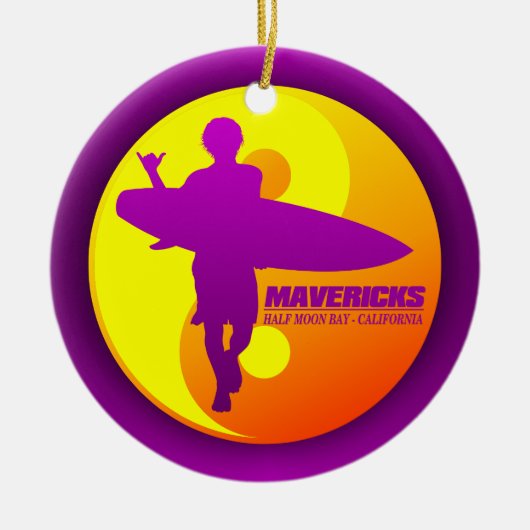 Mavericks - Half Moon Bay (Sunburst) Keramik Ornament (Vorne)