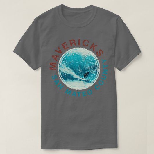 MAVERICKS Surf Halbmond Bucht Big Wave Surfen Cali T-Shirt (Design vorne)