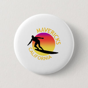 Mavericks Surfen Kalifornien Urlaub Button
