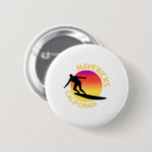 Mavericks Surfen Kalifornien Urlaub Button (Vorne & Hinten)