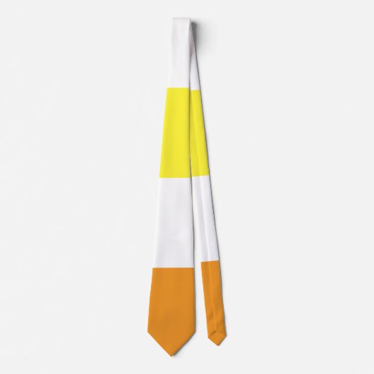 Maverique Yellow Orange White Strip LGBT Krawatte (Vorderseite)