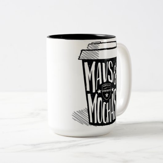 Mavs u. Mokka-Tasse Zweifarbige Tasse (VorderseiteRechts)