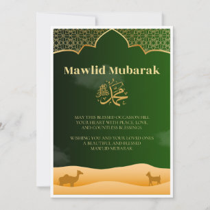 Mawlid Mubarak Islamische Grußkarte Einladung
