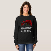 Mawmaw Bär Frauen Rote Karierte Weihnachtsferien P Sweatshirt (Vorne ganz)