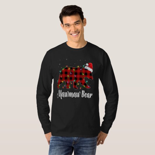 Mawmaw Bear Buffalo Red Plaid Matching Family Chri T-Shirt (Vorne ganz)