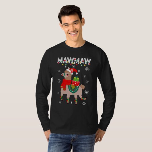 Mawmaw Christmas Llama Lights Matching Family T-Shirt (Vorne ganz)
