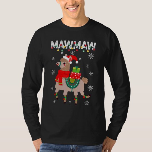 Mawmaw  Christmas Llama Lights Matching Family T-Shirt (Vorderseite)
