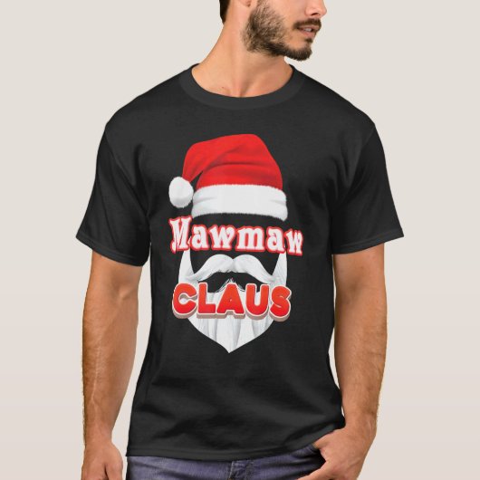 Mawmaw Claus Christmas Santa Face Merry Ugly Sweat T-Shirt (Vorderseite)
