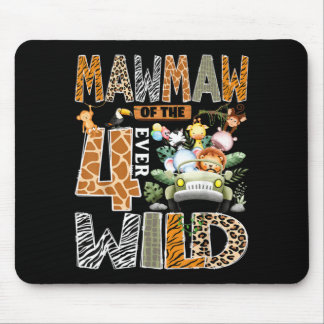 Mawmaw der vier wilden Safari 4. Geburtstag Junge Mousepad