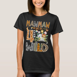 Mawmaw der vier wilden Safari 4. Geburtstag Junge T-Shirt